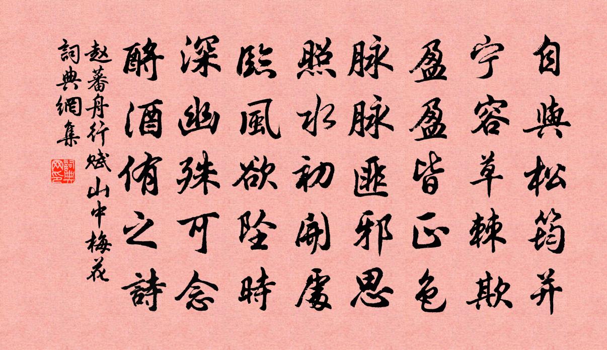 赵蕃舟行赋山中梅花书法作品欣赏
