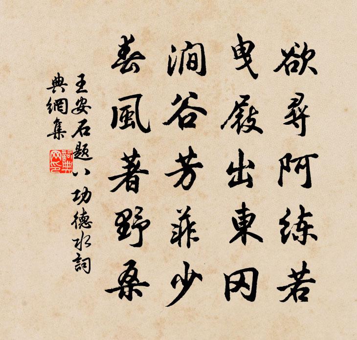 王安石题八功德水书法作品欣赏