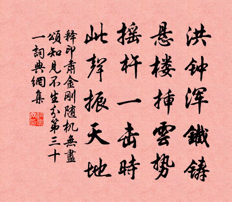 释印肃金刚随机无尽颂知见不生分第三十一书法作品欣赏