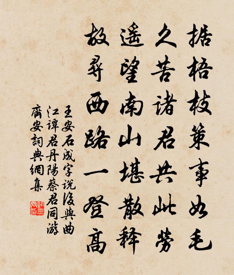 王安石成字说后与曲江谭君丹阳蔡君同游齐安书法作品欣赏