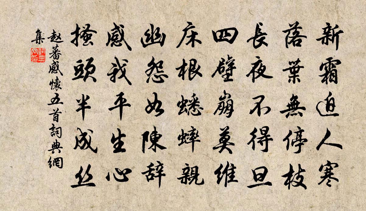 赵蕃感怀五首书法作品欣赏