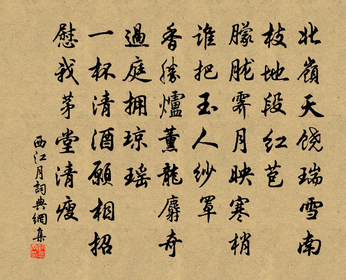 佚名西江月书法作品欣赏