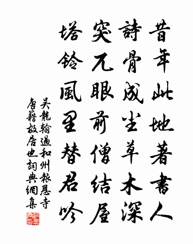 吴龙翰过和州报恩寺唐籍故居也书法作品欣赏