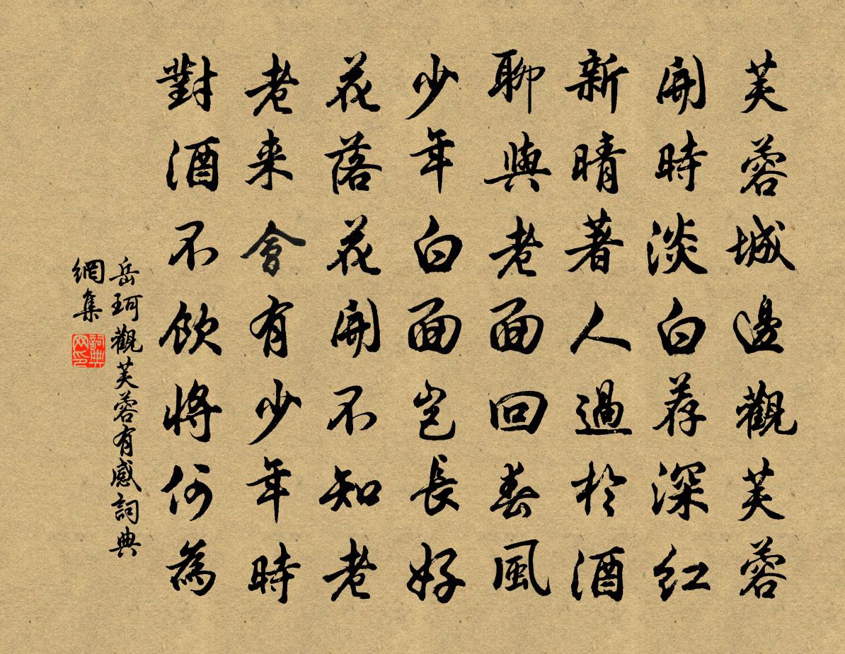 岳珂观芙蓉有感书法作品欣赏