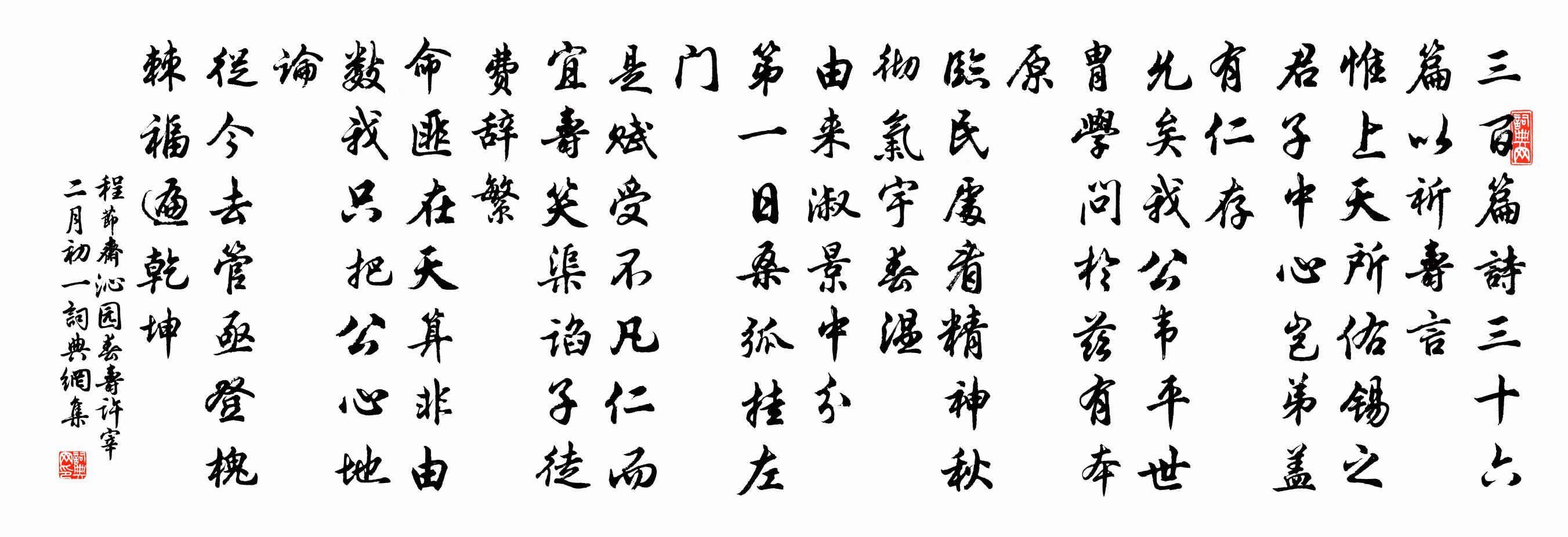 程节斋沁园春（寿许宰二月初一）书法作品欣赏