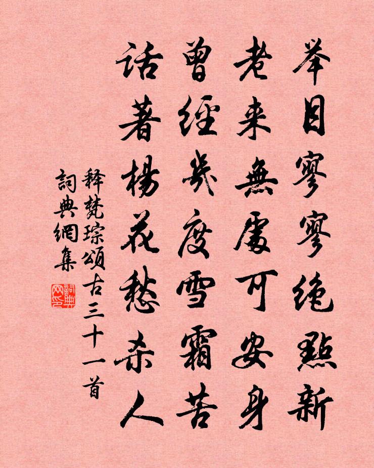 释梵琮颂古三十一首书法作品欣赏