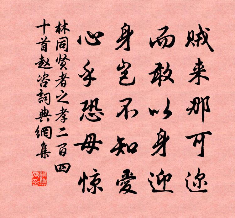 林同贤者之孝二百四十首赵咨书法作品欣赏