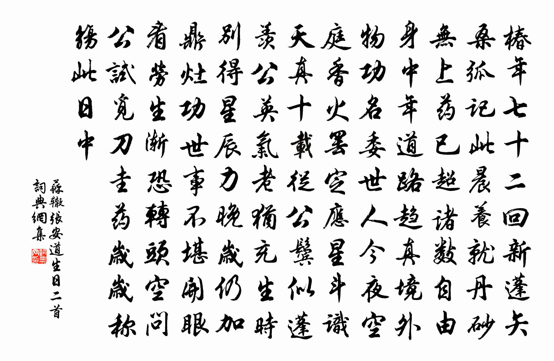 苏辙张安道生日二首书法作品欣赏