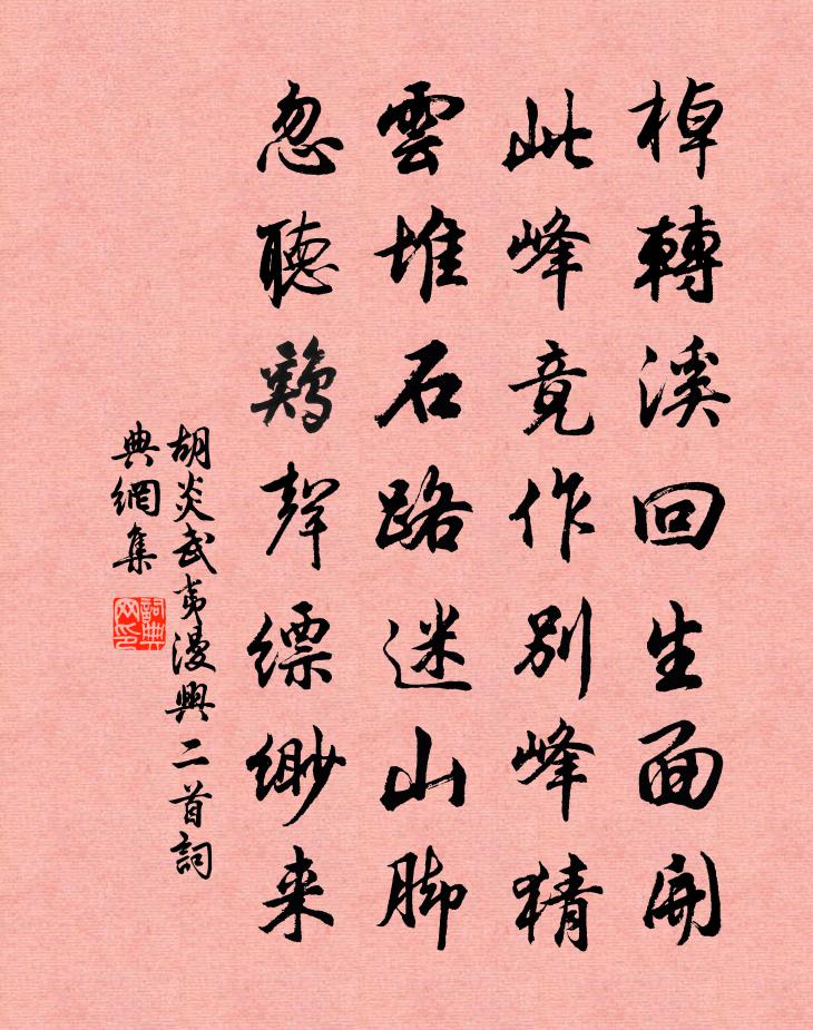 胡炎武夷漫兴二首书法作品欣赏