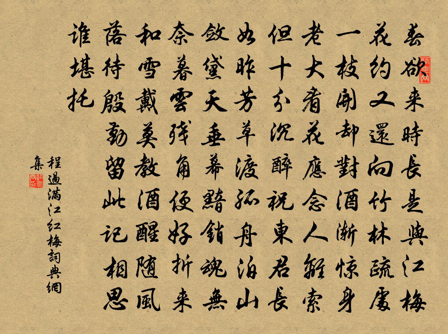 程过满江红（梅）书法作品欣赏