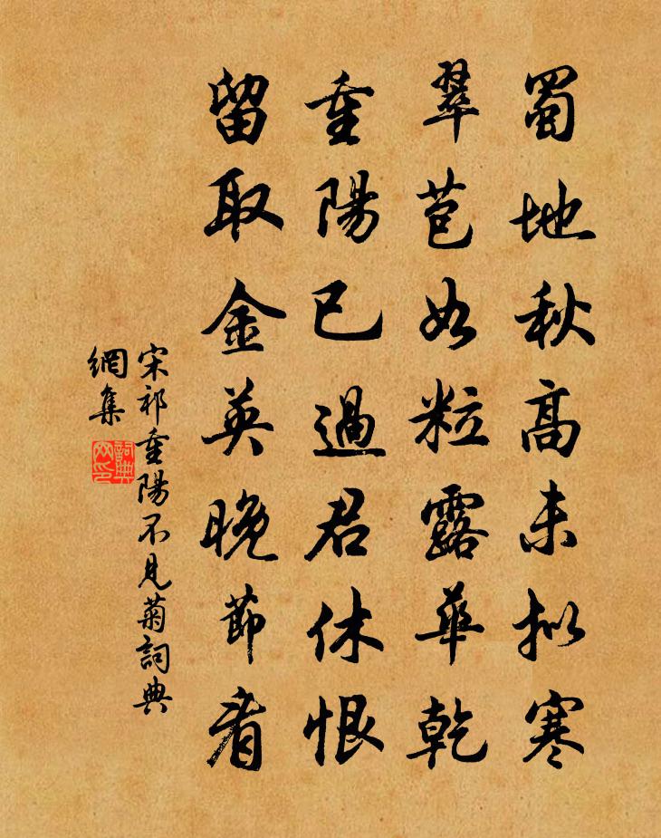宋祁重阳不见菊书法作品欣赏