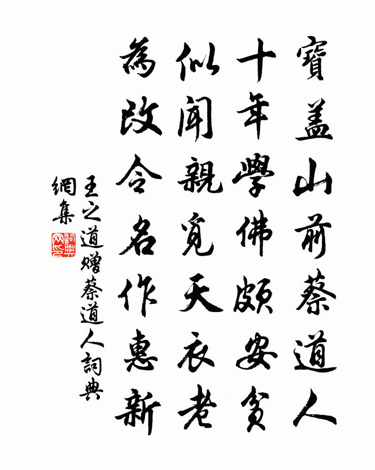 王之道赠蔡道人书法作品欣赏