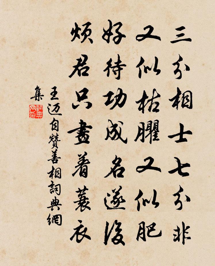 王迈自赞善相书法作品欣赏