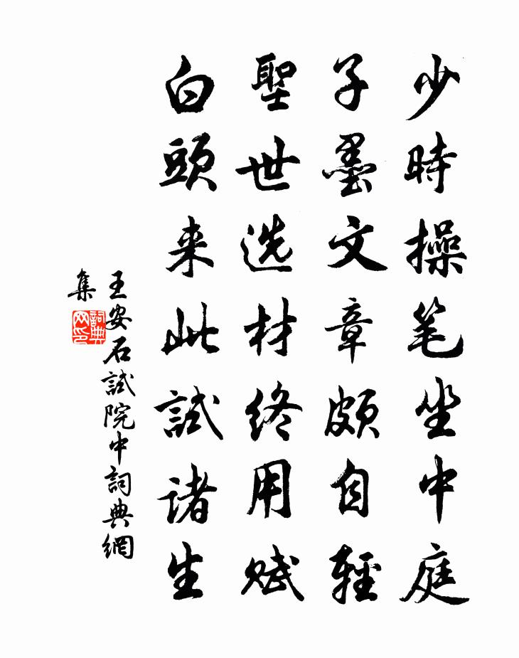 王安石试院中书法作品欣赏