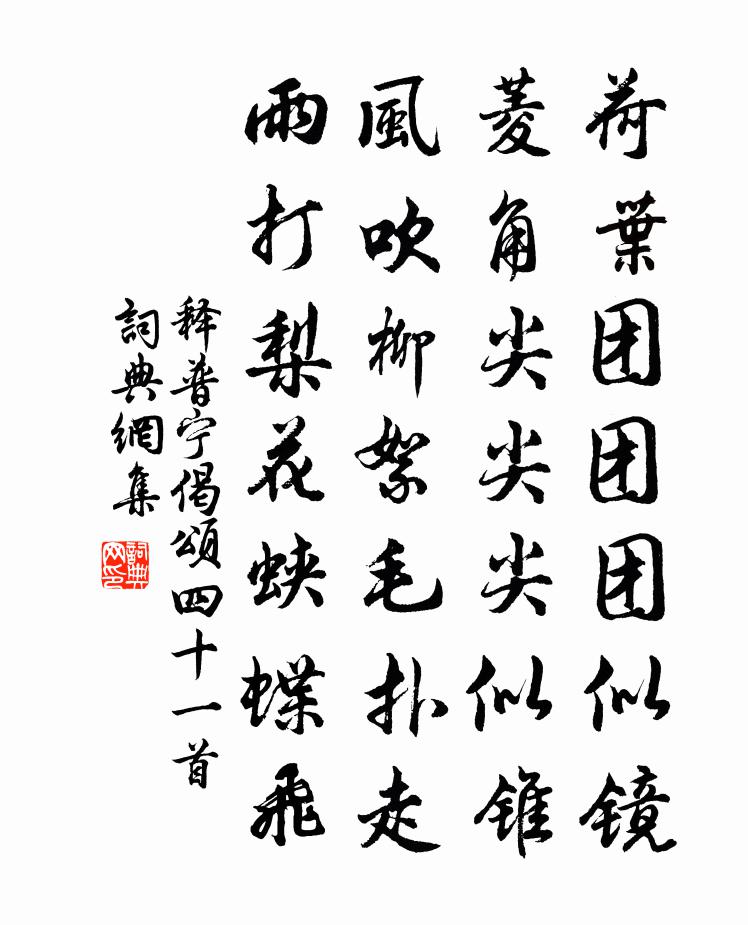 释普宁偈颂四十一首书法作品欣赏
