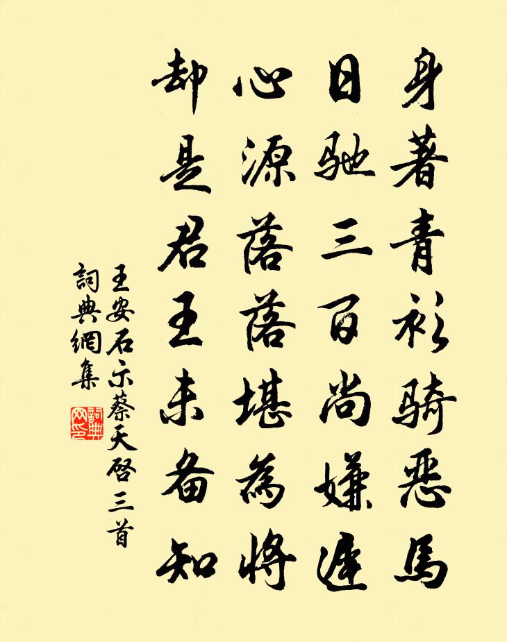 王安石示蔡天启三首书法作品欣赏