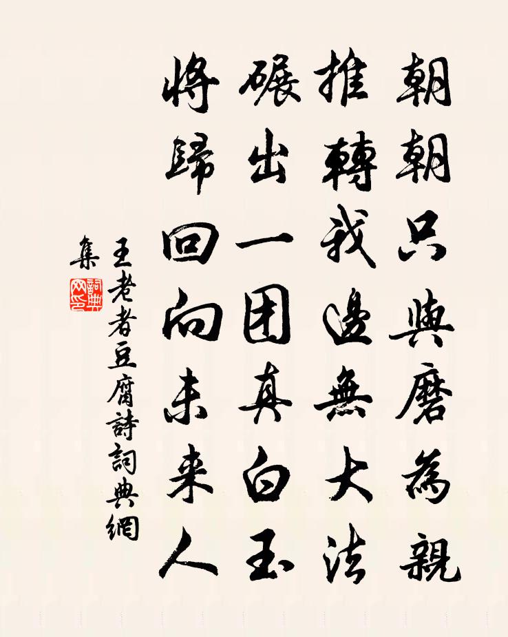 王老者豆腐诗书法作品欣赏