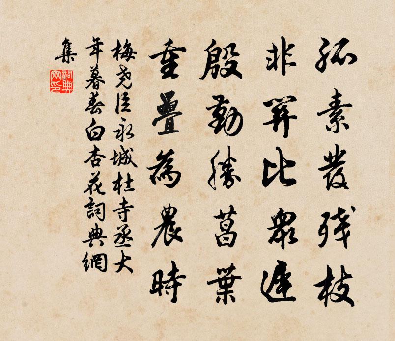 梅尧臣永城杜寺丞大年暮春白杏花书法作品欣赏