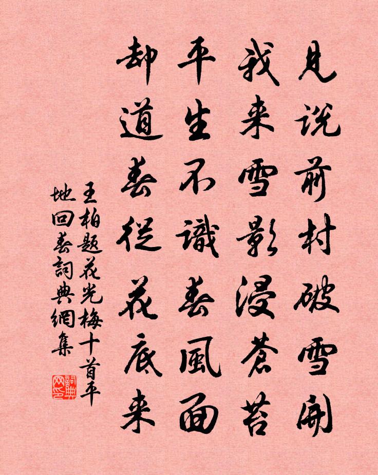 王柏题花光梅十首平地回春书法作品欣赏