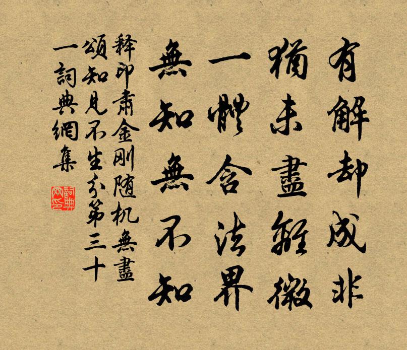 释印肃金刚随机无尽颂知见不生分第三十一书法作品欣赏
