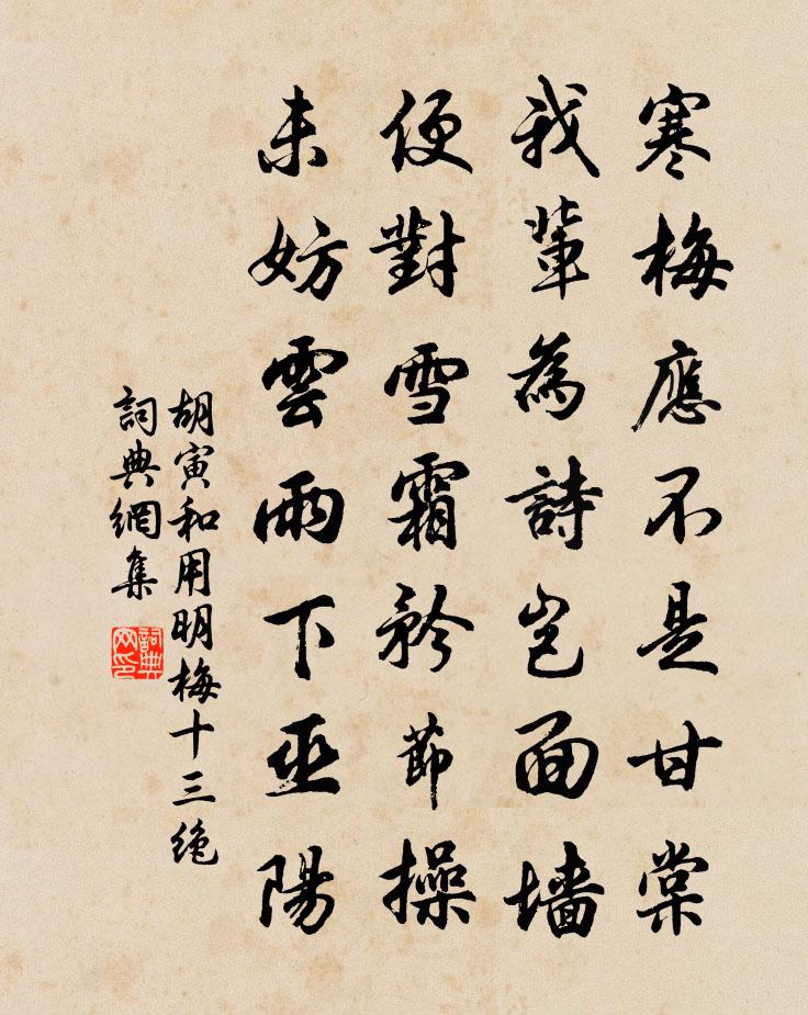 胡寅和用明梅十三绝书法作品欣赏