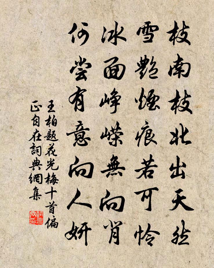王柏题花光梅十首偏正自在书法作品欣赏