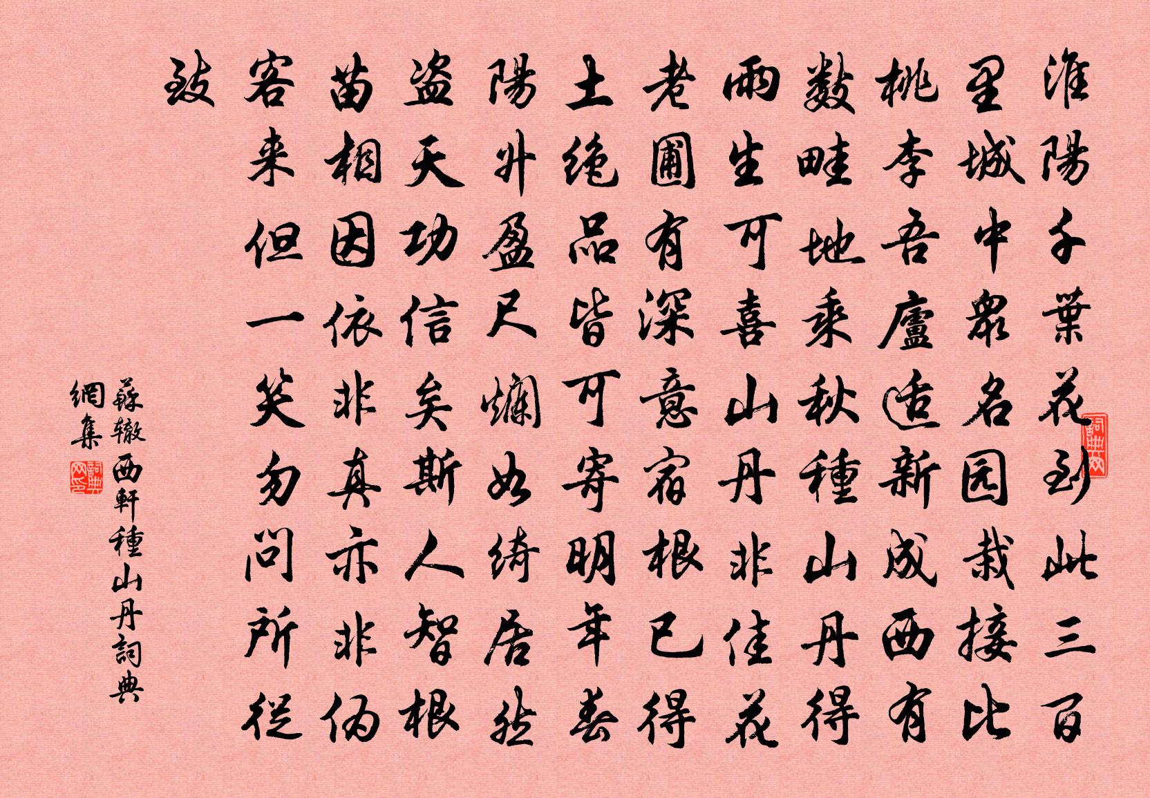 苏辙西轩种山丹书法作品欣赏