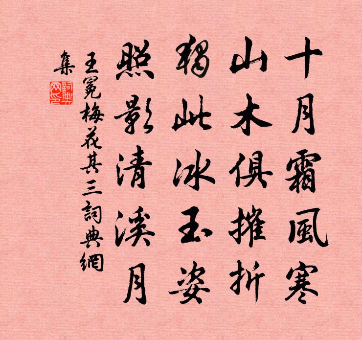 王冕梅花 其三书法作品欣赏