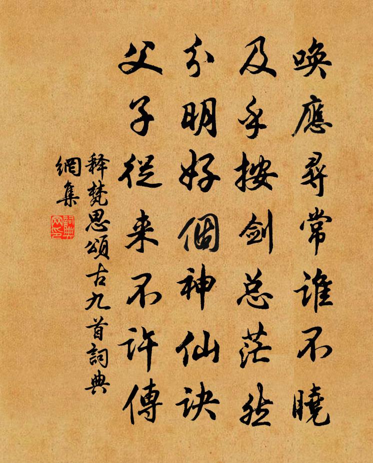 释梵思颂古九首书法作品欣赏