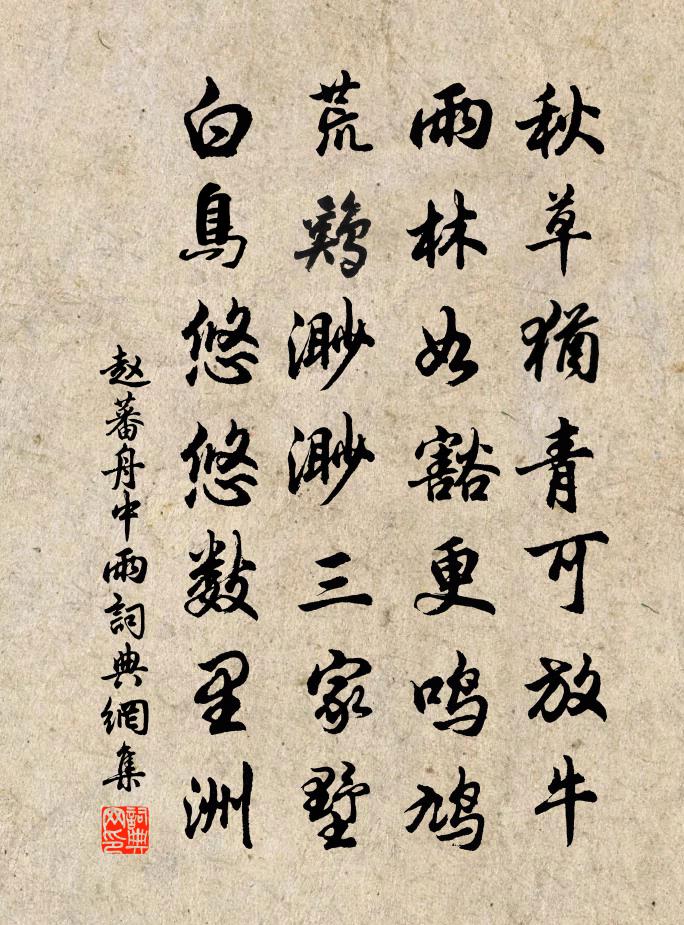 赵蕃舟中雨书法作品欣赏