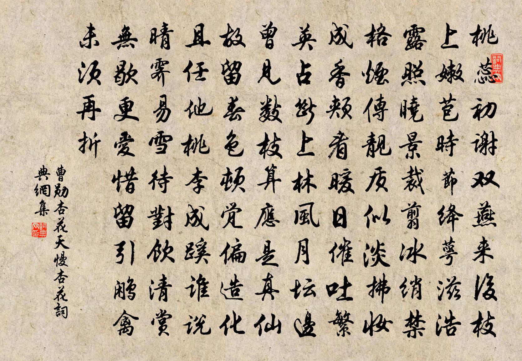 曹勋杏花天慢（杏花）书法作品欣赏