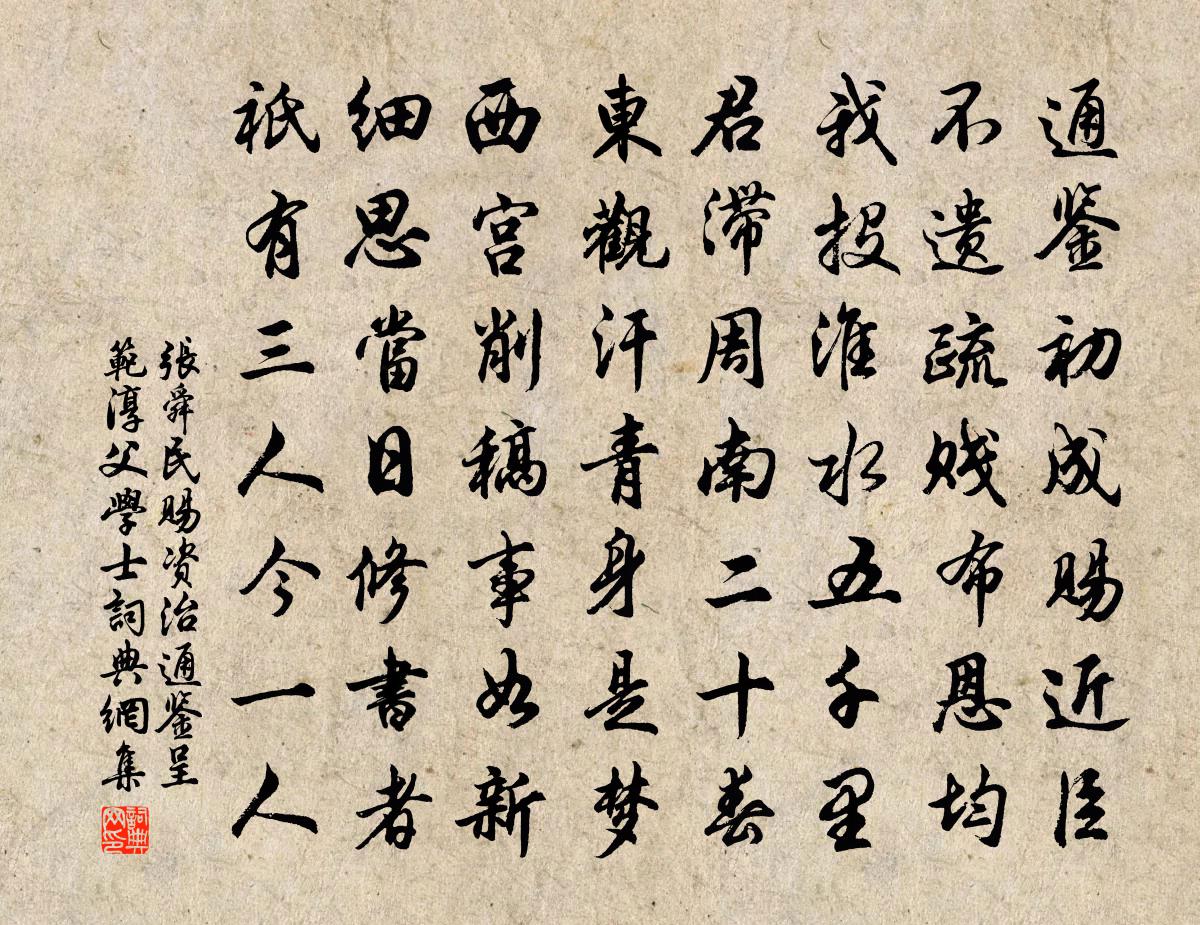 张舜民赐资治通鉴呈范淳父学士书法作品欣赏