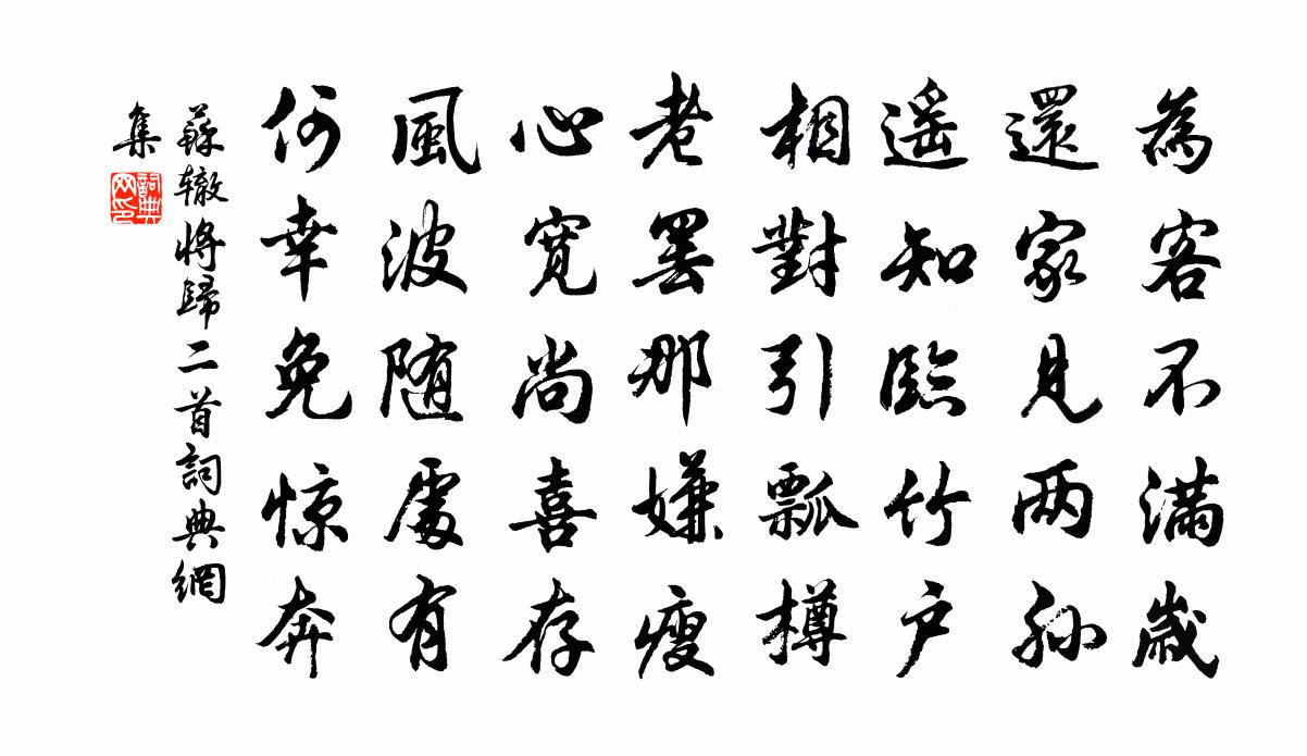 苏辙将归二首书法作品欣赏