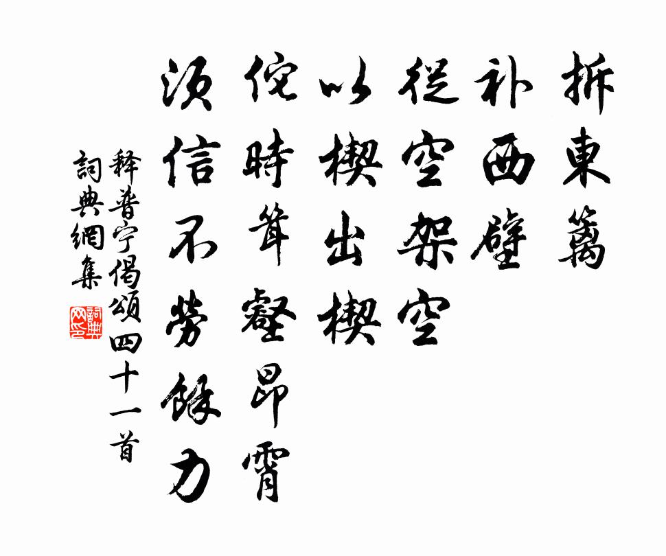 释普宁偈颂四十一首书法作品欣赏