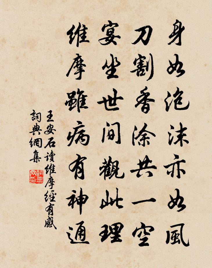 王安石读维摩经有感书法作品欣赏