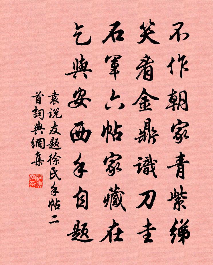 袁说友题徐氏手帖二首书法作品欣赏