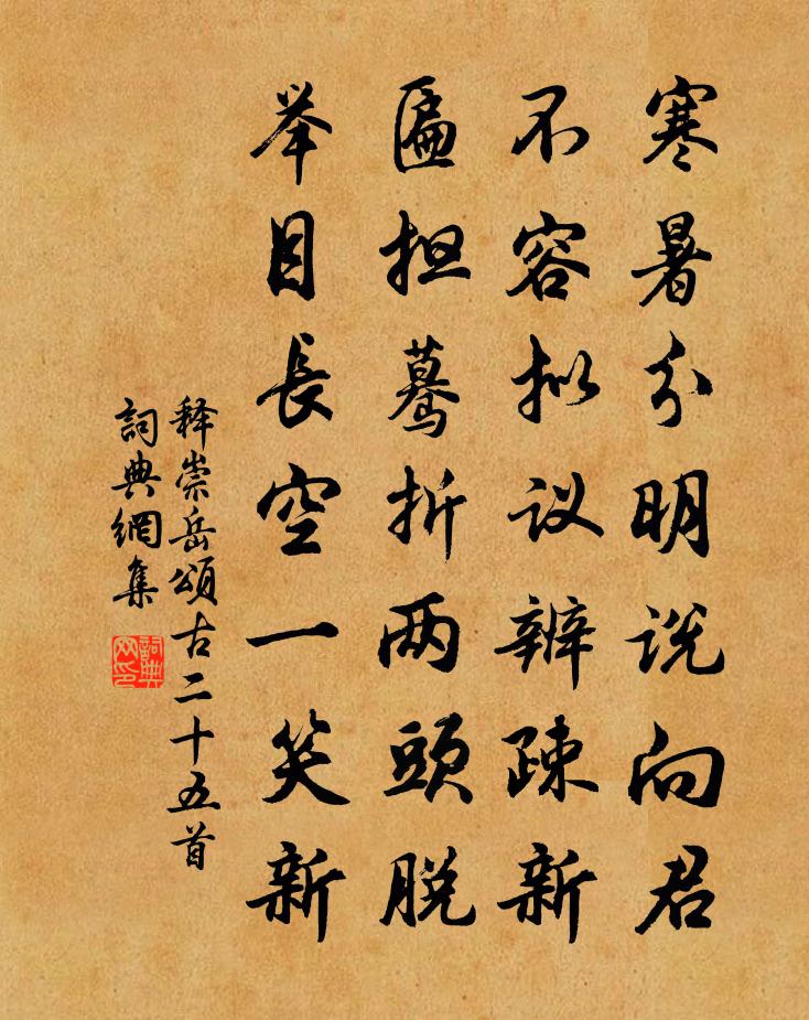 释崇岳颂古二十五首书法作品欣赏