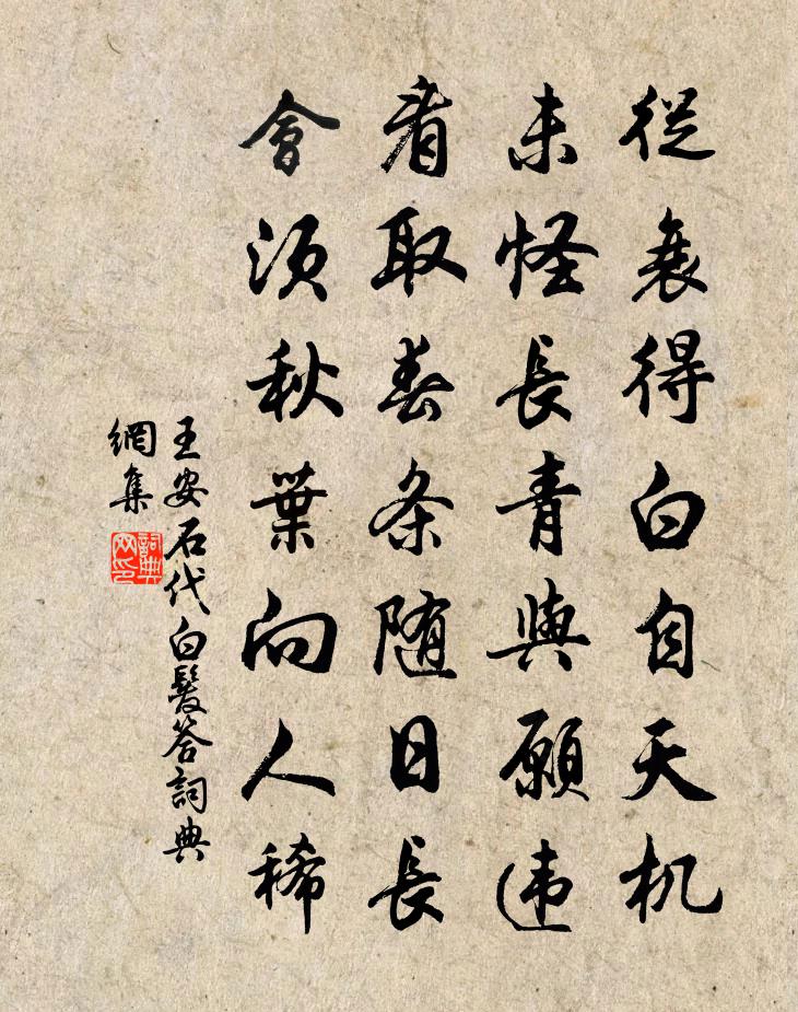 王安石代白发答书法作品欣赏