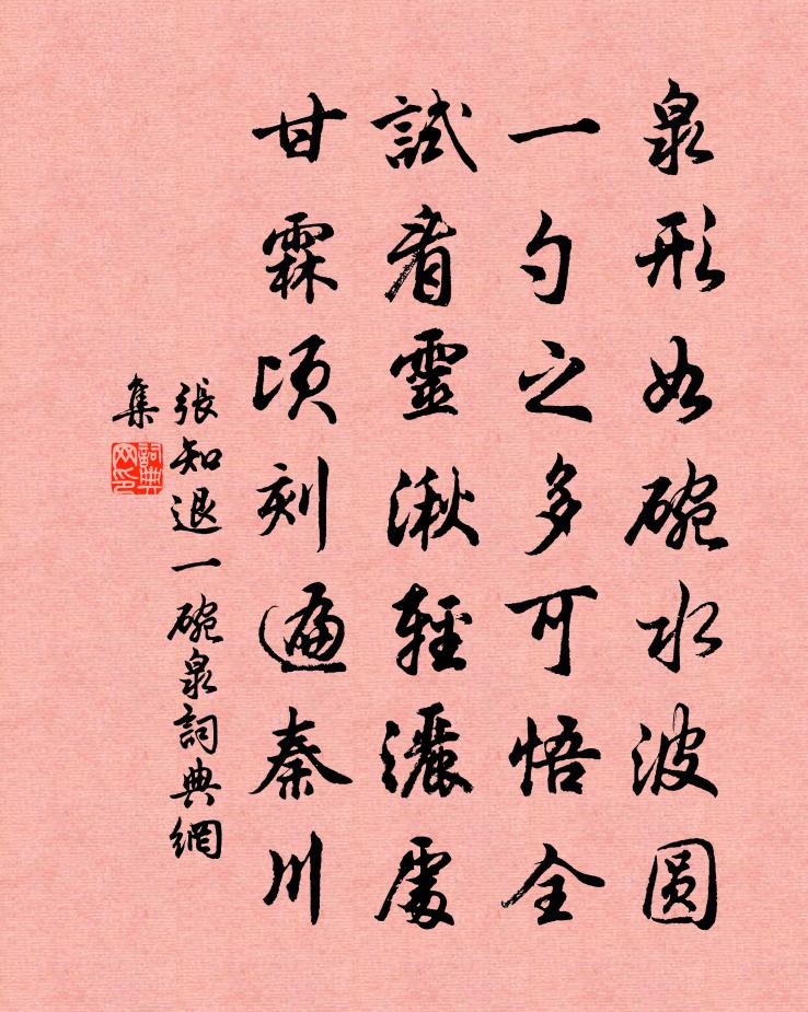 张知退一盌泉书法作品欣赏