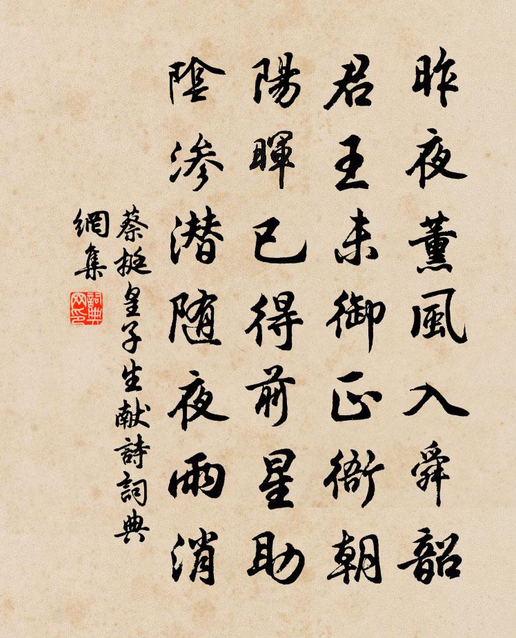 蔡挺皇子生献诗书法作品欣赏