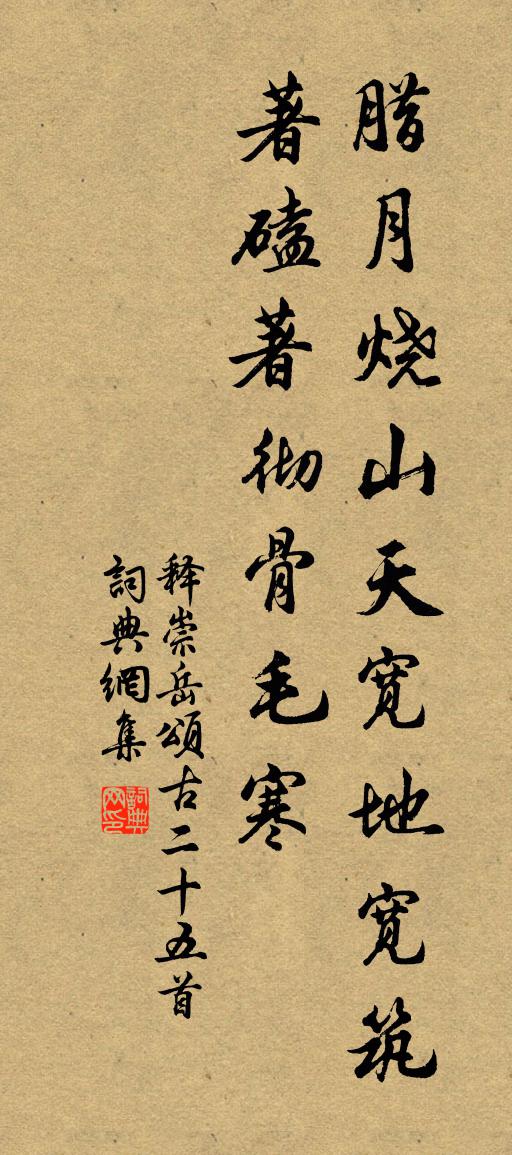 释崇岳颂古二十五首书法作品欣赏