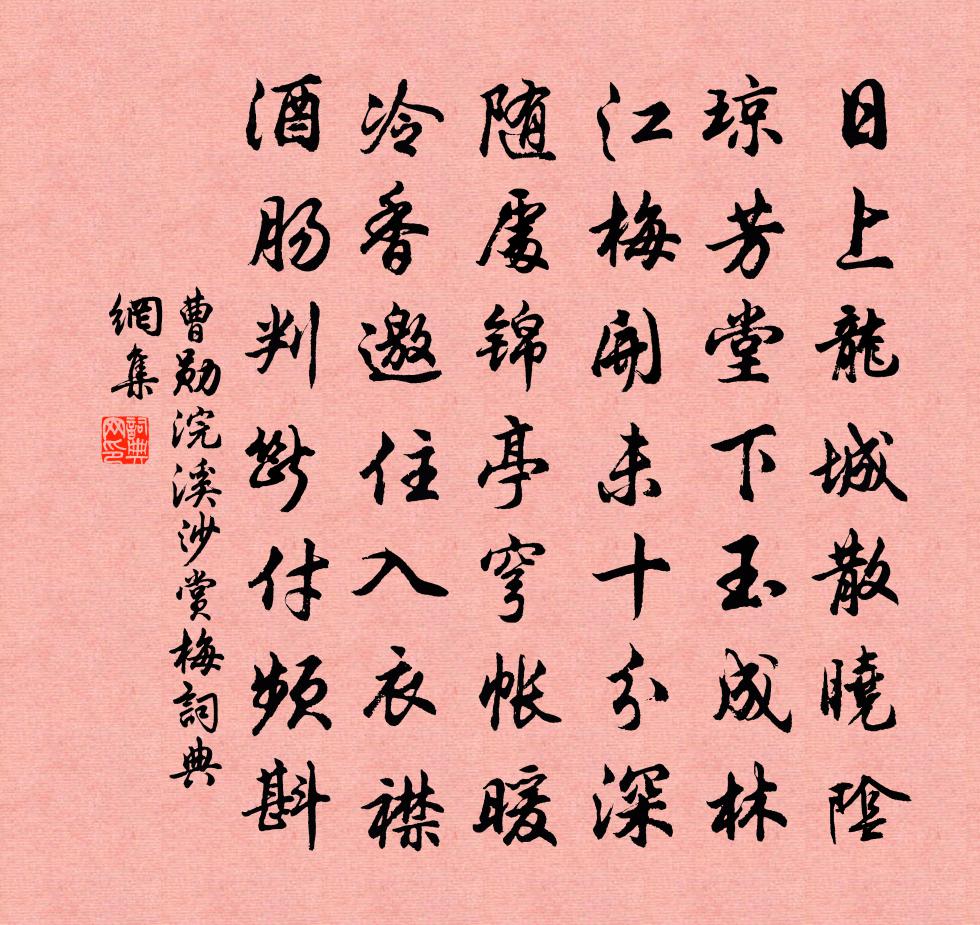 曹勋浣溪沙（赏梅）书法作品欣赏