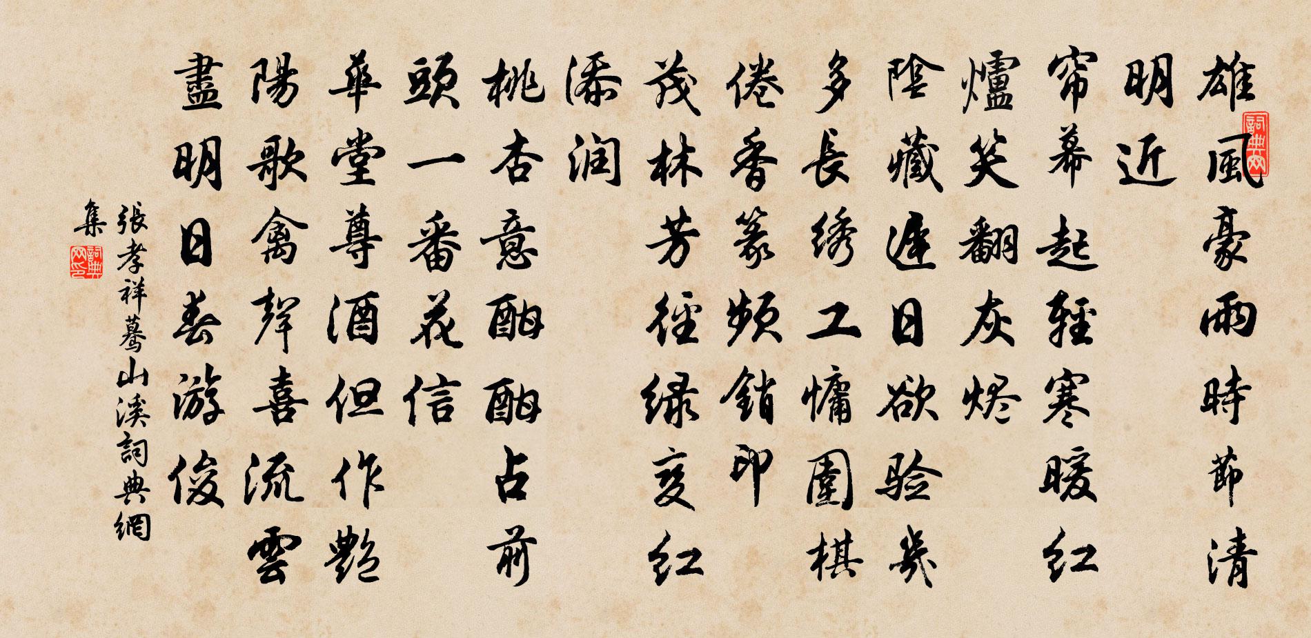 张孝祥蓦山溪书法作品欣赏