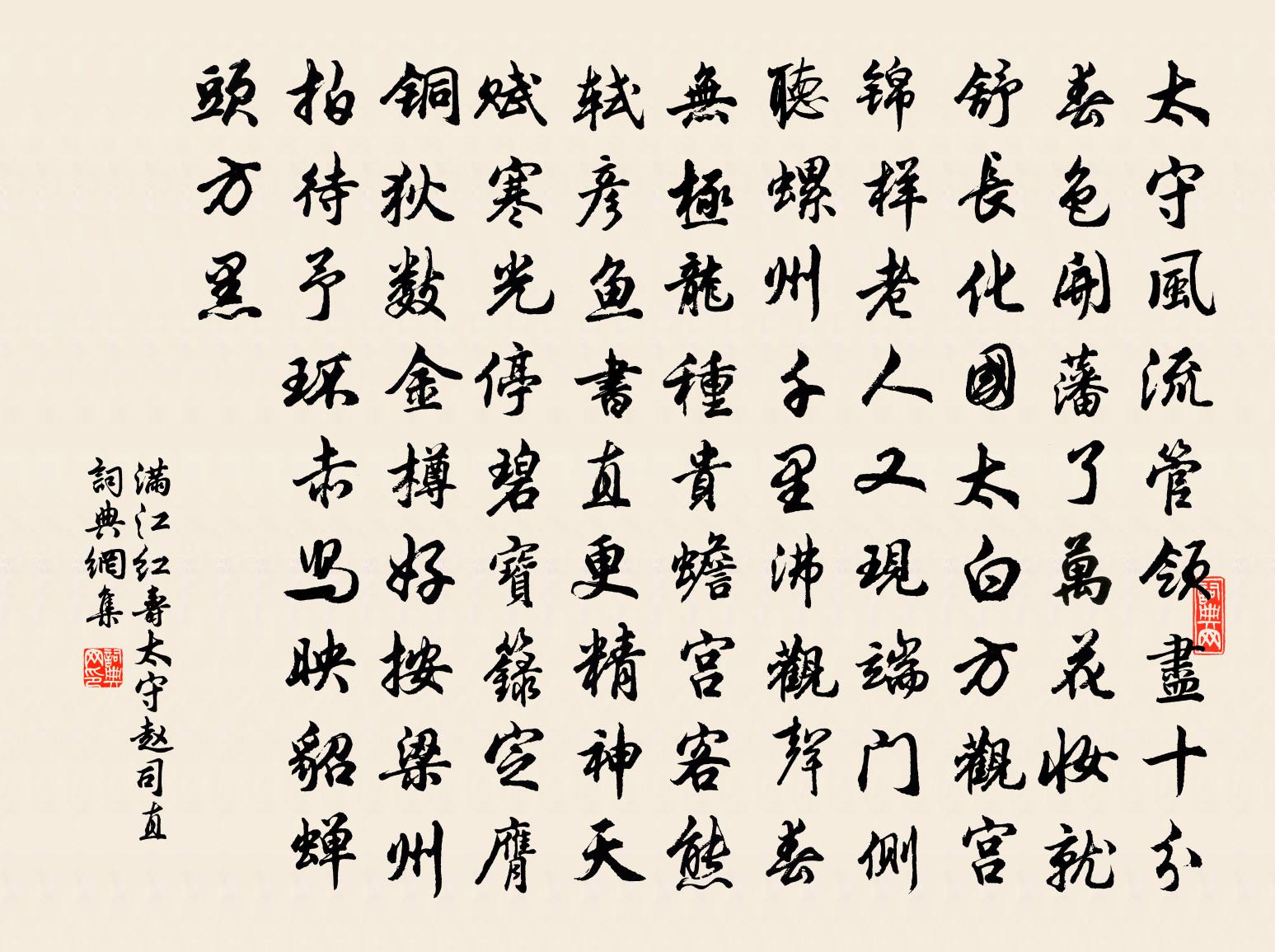 佚名满江红（寿太守赵司直）书法作品欣赏