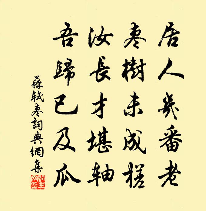 苏轼枣书法作品欣赏