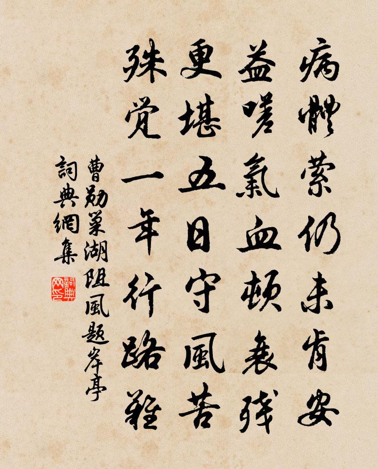 曹勋巢湖阻风题岸亭书法作品欣赏