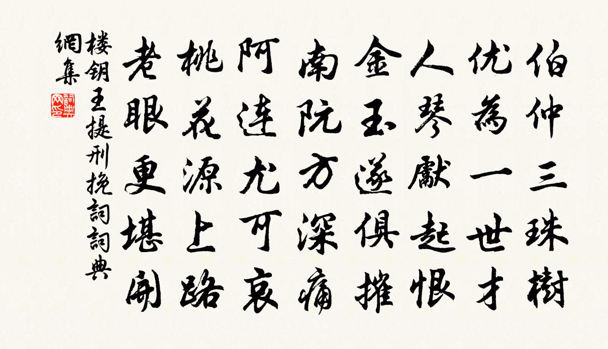 楼钥王提刑挽词书法作品欣赏