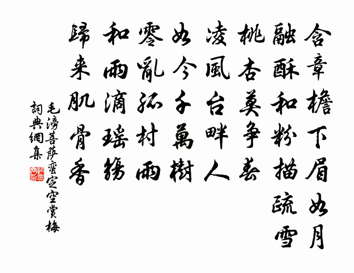 毛滂菩萨蛮（定空赏梅）书法作品欣赏