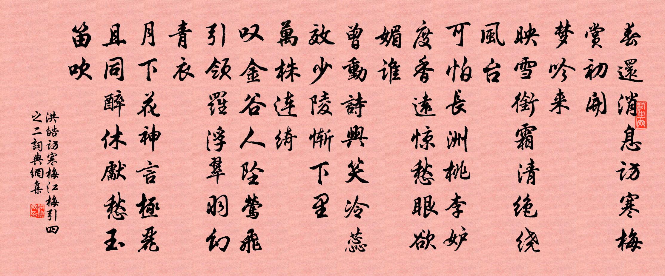 洪皓访寒梅（江梅引·四之二）书法作品欣赏