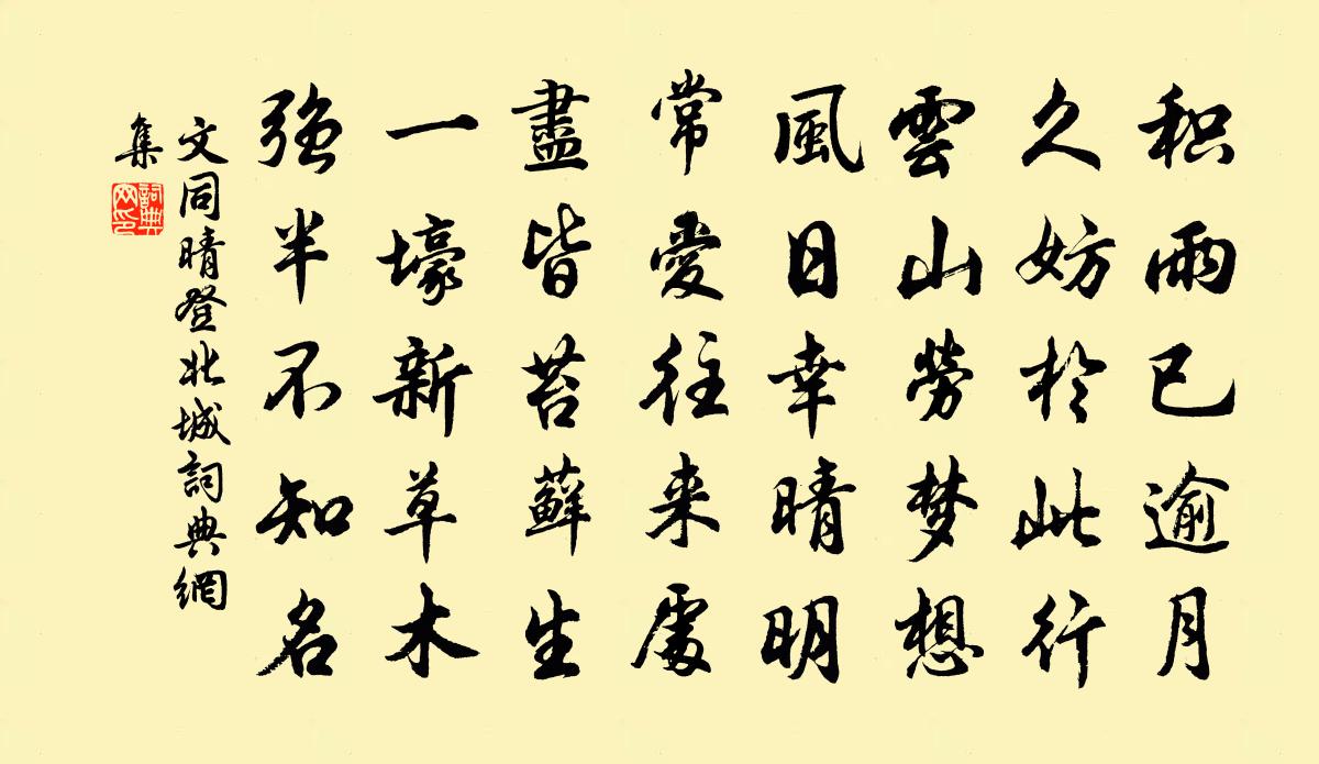 文同晴登北城书法作品欣赏
